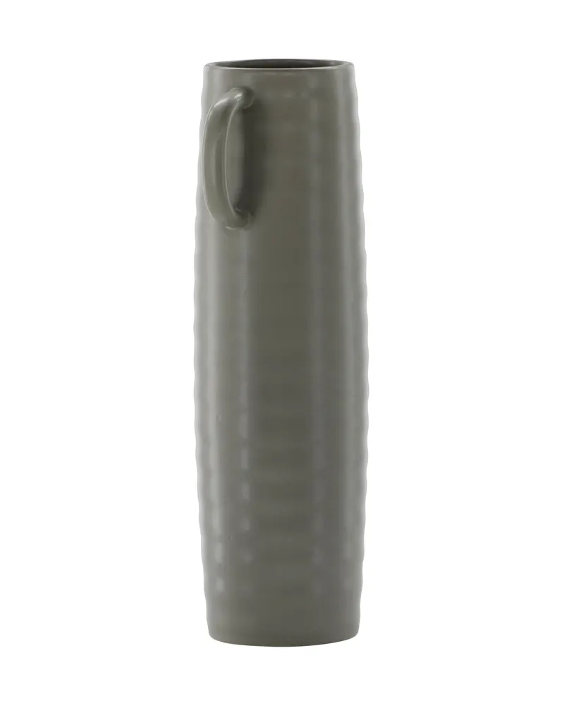 Cent Vase mit Henkel aus Steinzeug in Ø 13 cm, Dunkelgrau, Ansicht 3