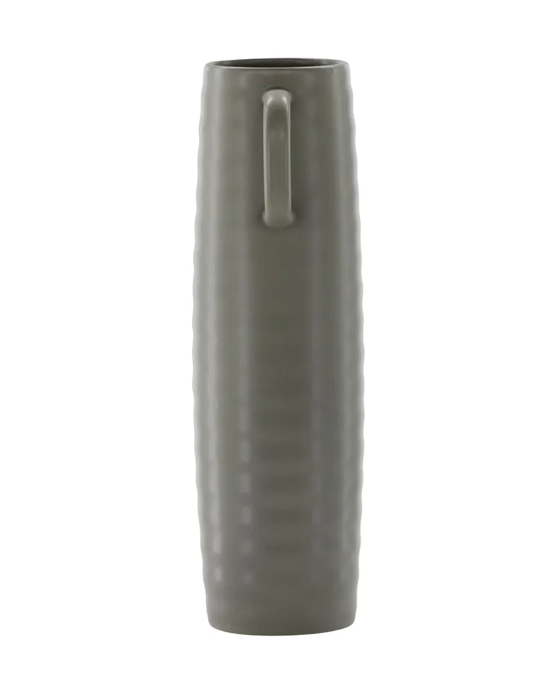 Cent Vase mit Henkel aus Steinzeug in Ø 13 cm, Dunkelgrau, Ansicht 4