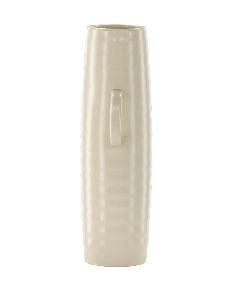 Cent Vase mit Henkel aus Steinzeug in Ø 13 cm, Beige, Ansicht 7