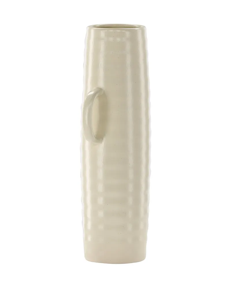 Cent Vase mit Henkel aus Steinzeug in Ø 13 cm, Beige, Ansicht 8