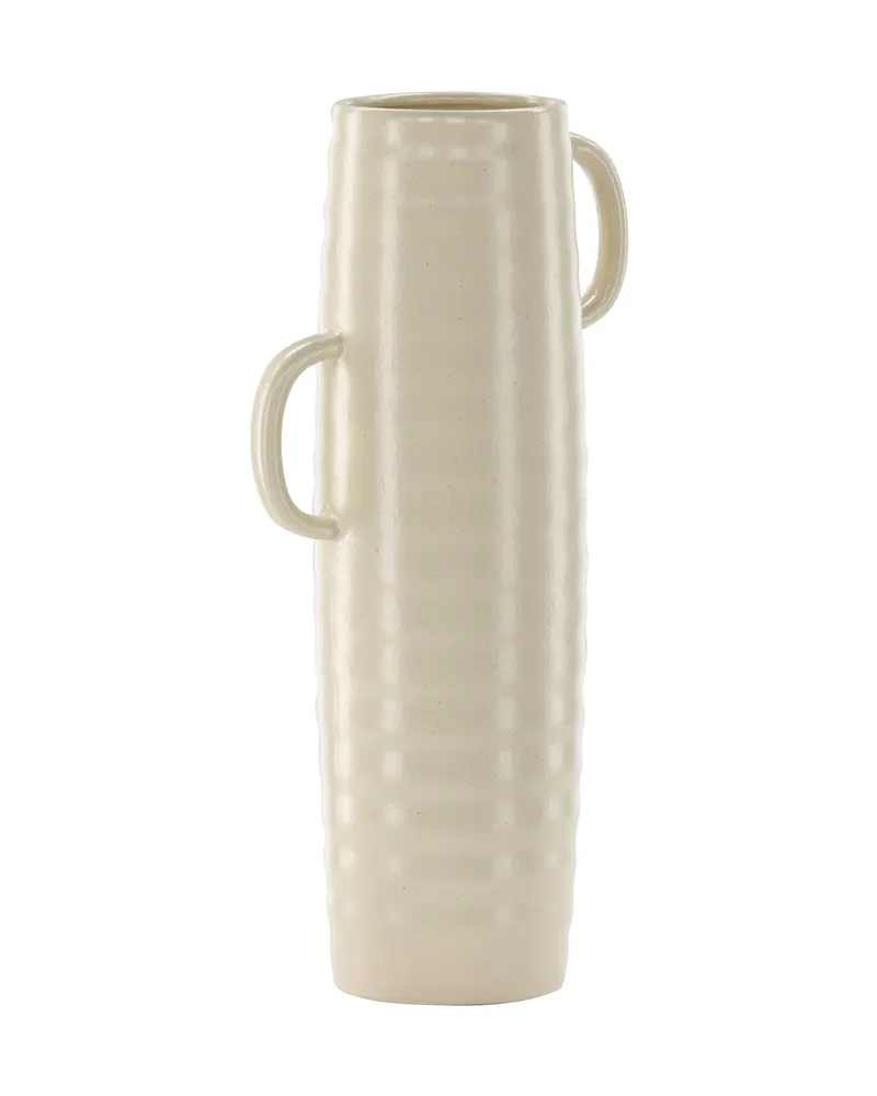 Cent Vase mit Henkel aus Steinzeug in Ø 13 cm, Beige, Ansicht 9