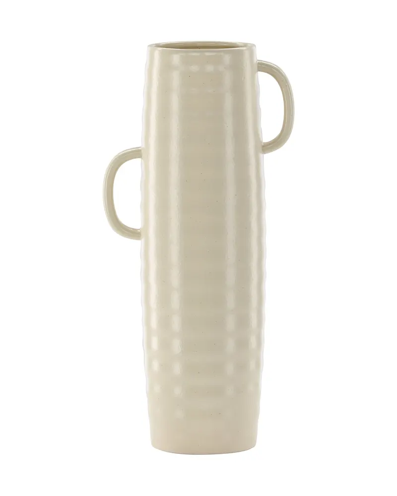 Cent Vase mit Henkel aus Steinzeug in Ø 13 cm, Beige, Ansicht 10