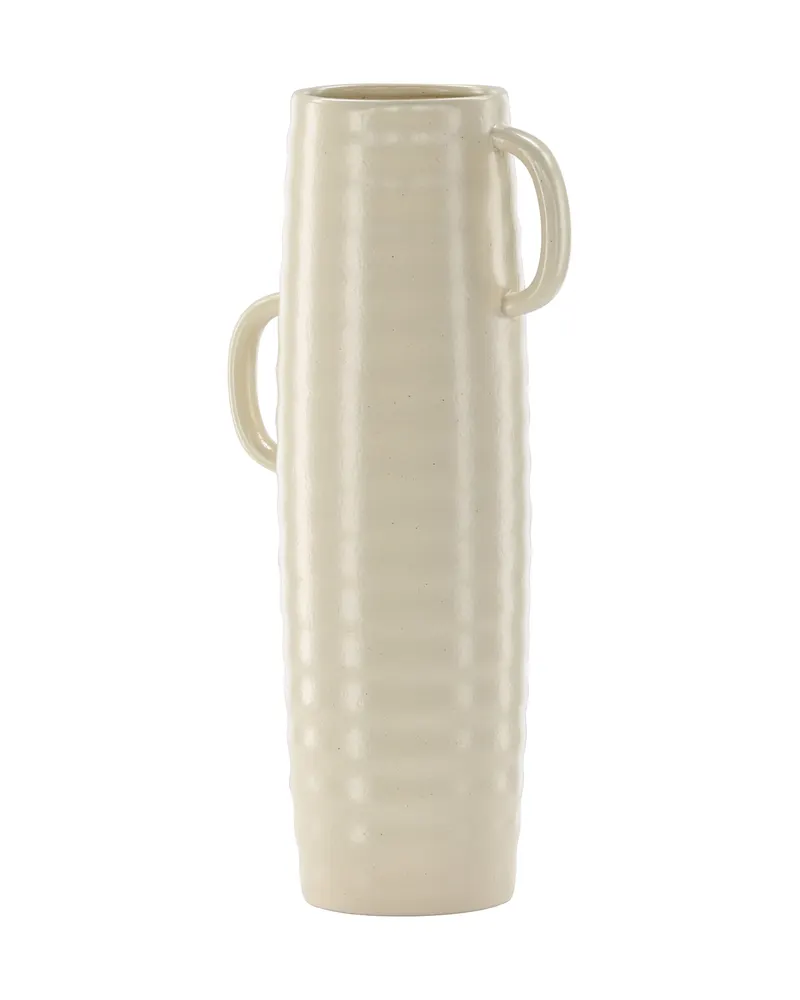 Cent Vase mit Henkel aus Steinzeug in Ø 13 cm, Beige, Ansicht 11