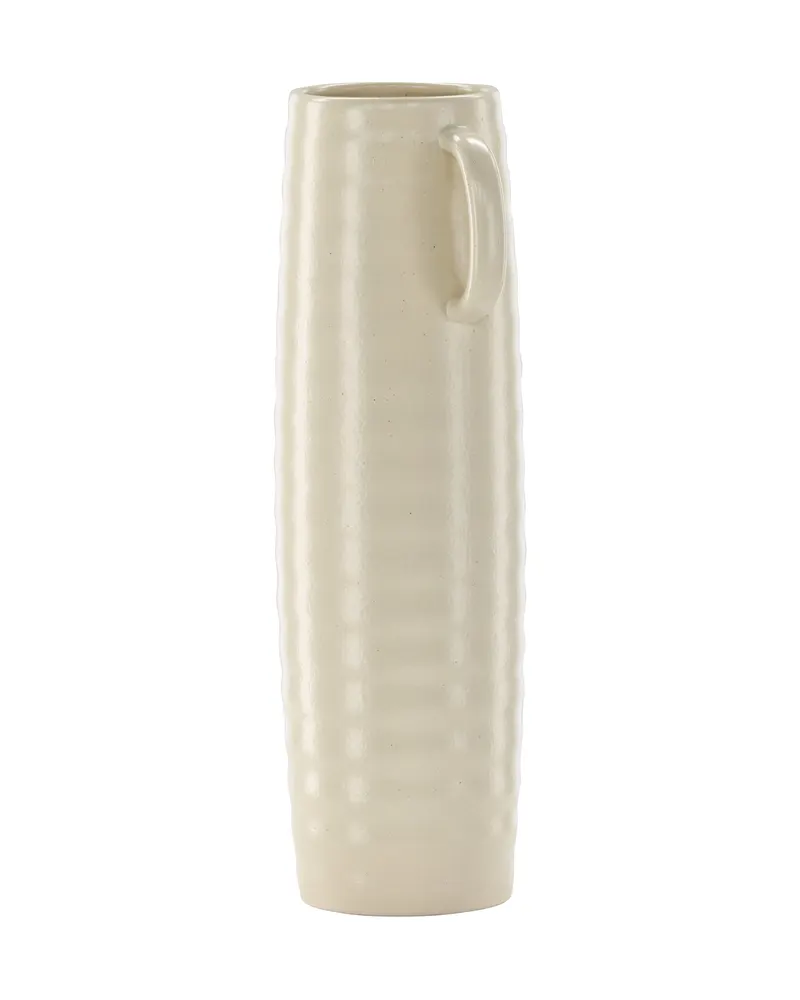 Cent Vase mit Henkel aus Steinzeug in Ø 13 cm, Beige, Ansicht 12