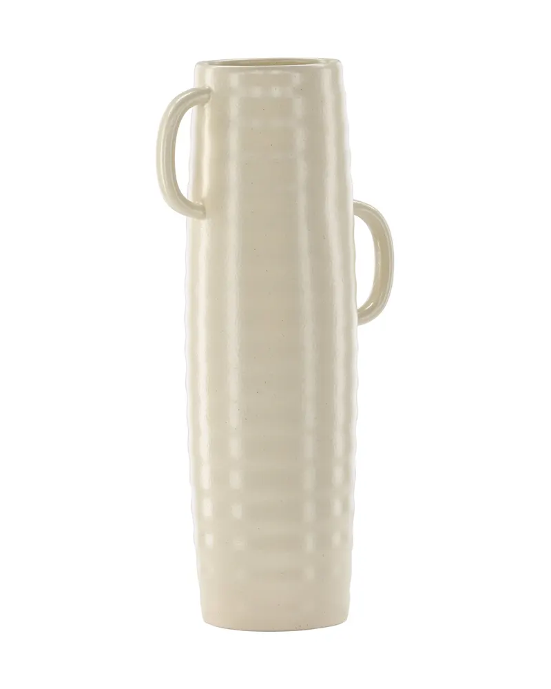 Cent Vase mit Henkel aus Steinzeug in Ø 13 cm, Beige, Ansicht 2