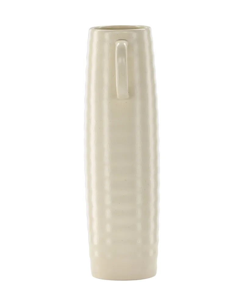 Cent Vase mit Henkel aus Steinzeug in Ø 13 cm, Beige, Ansicht 4
