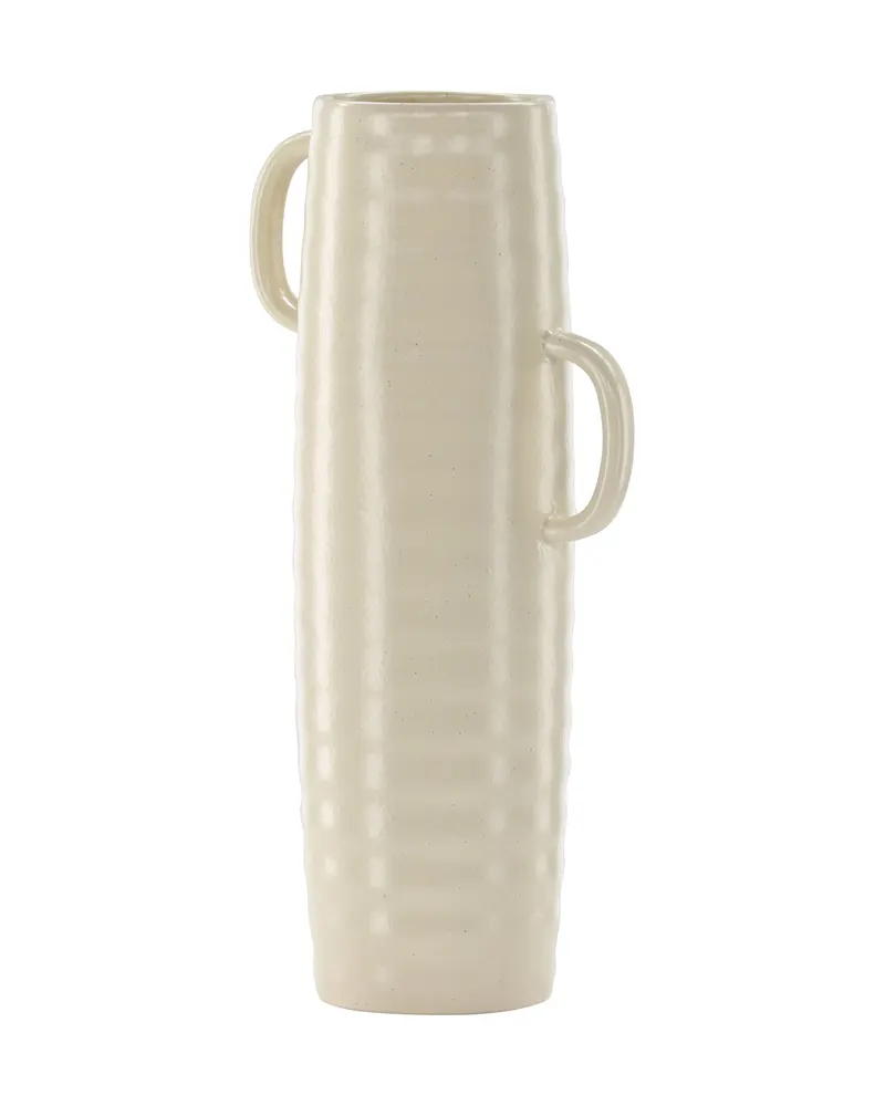 Cent Vase mit Henkel aus Steinzeug in Ø 13 cm, Beige, Ansicht 5