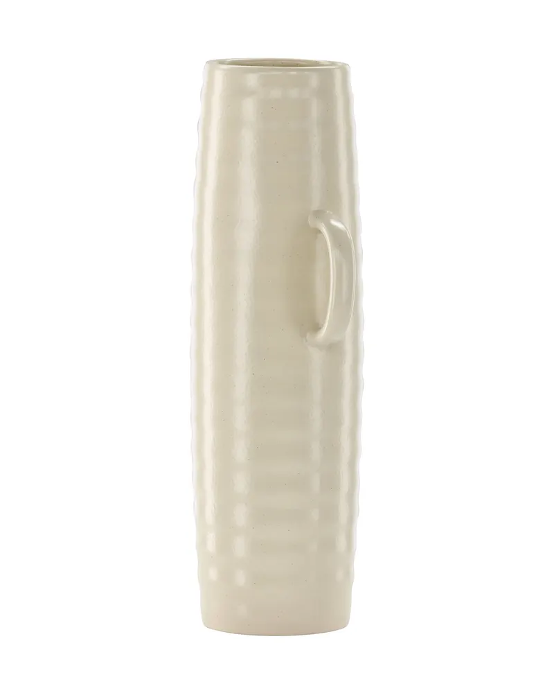 Cent Vase mit Henkel aus Steinzeug in Ø 13 cm, Beige, Ansicht 6