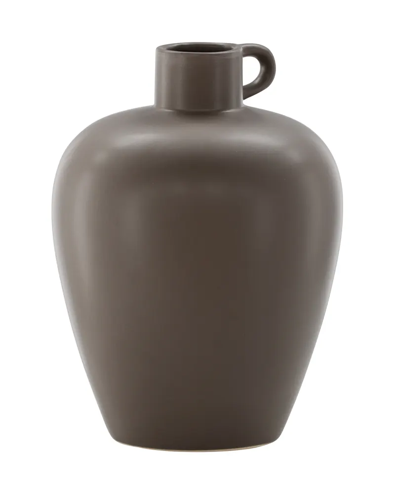 Cent Vase mit Henkel aus Steinzeug in Ø 24 cm, Braun, Ansicht 8