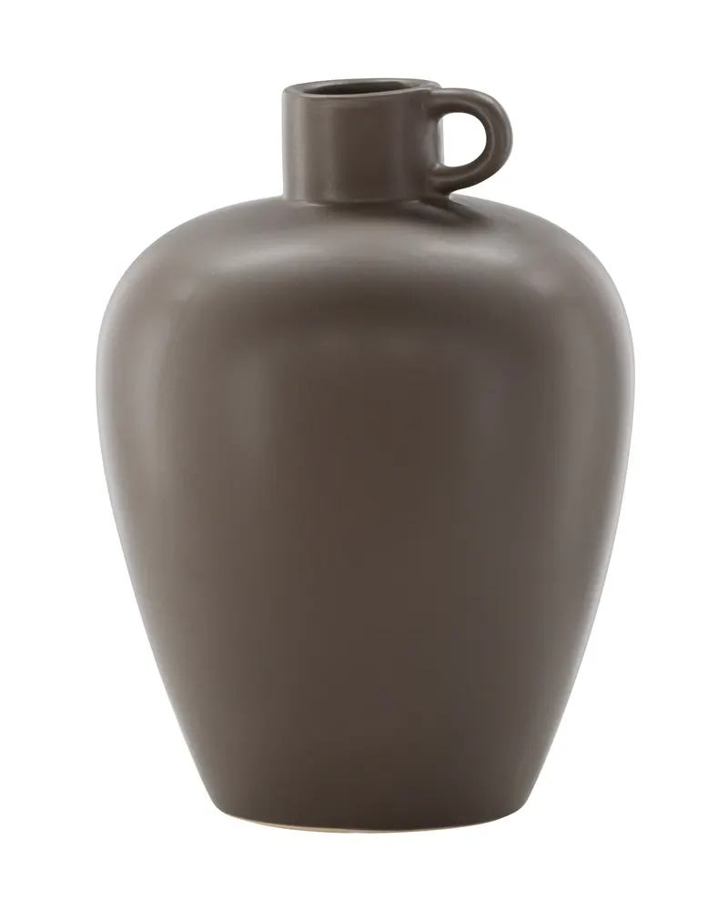 Cent Vase mit Henkel aus Steinzeug in Ø 24 cm, Braun, Ansicht 10