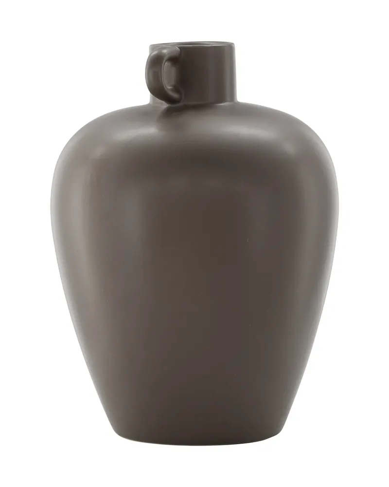 Cent Vase mit Henkel aus Steinzeug in Ø 24 cm, Braun, Ansicht 12