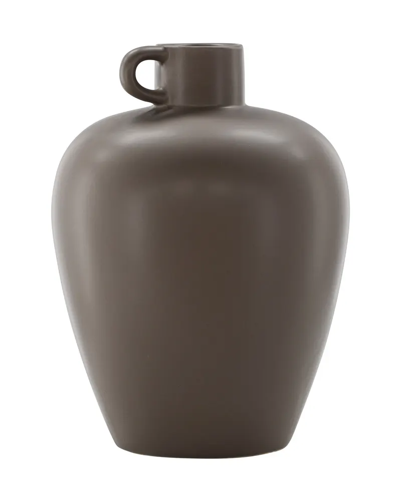 Cent Vase mit Henkel aus Steinzeug in Ø 24 cm, Braun, Ansicht 2