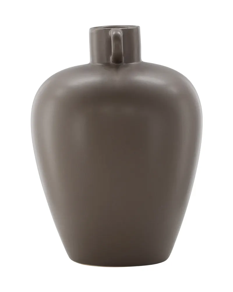 Cent Vase mit Henkel aus Steinzeug in Ø 24 cm, Braun, Ansicht 3