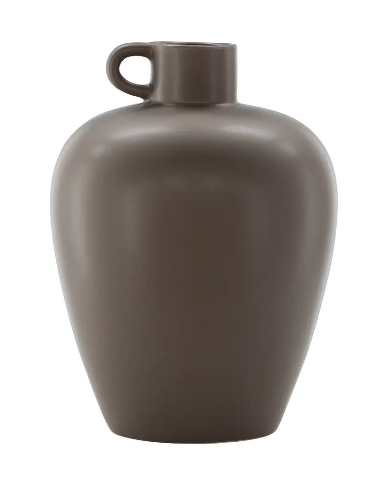 Cent Vase mit Henkel aus Steinzeug in Ø 24 cm, Braun, Ansicht 4