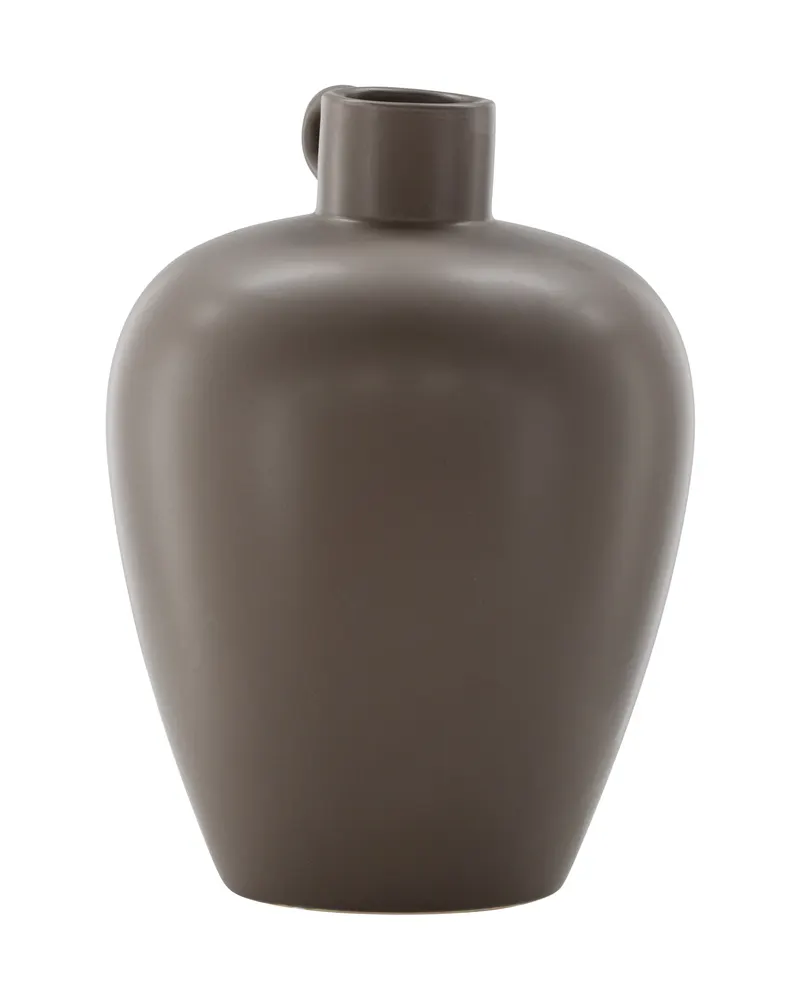 Cent Vase mit Henkel aus Steinzeug in Ø 24 cm, Braun, Ansicht 5