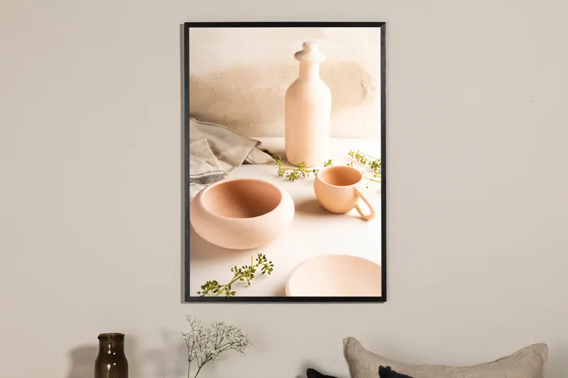 Ceramics Poster mit Keramik-Stillleben in 100 × 70 cm, im Wohnraum, Ansicht 2