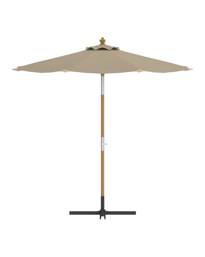 Cerox Sonnenschirm Ø 270 cm, uni oder gestreift, Gelb, Gestell Braun