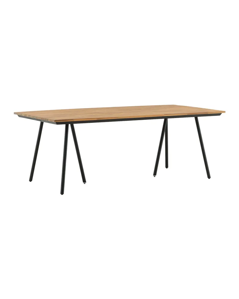 Chan Gartentisch 200 × 100 cm, Akazie auf ausgestellten Stahlbeinen