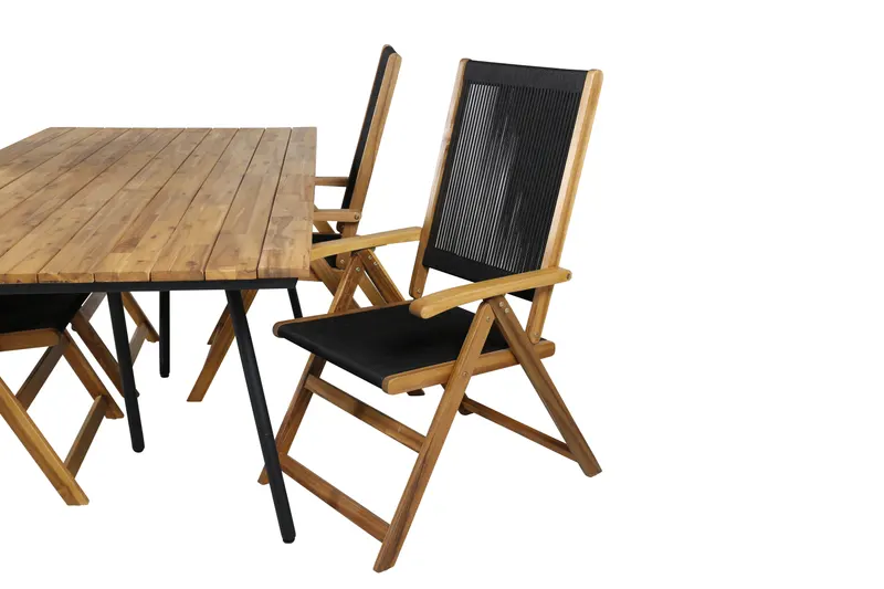 Chan & Little John Gartenmöbel-Set mit Akazientisch und 4 Hochlehnern, Ansicht 5