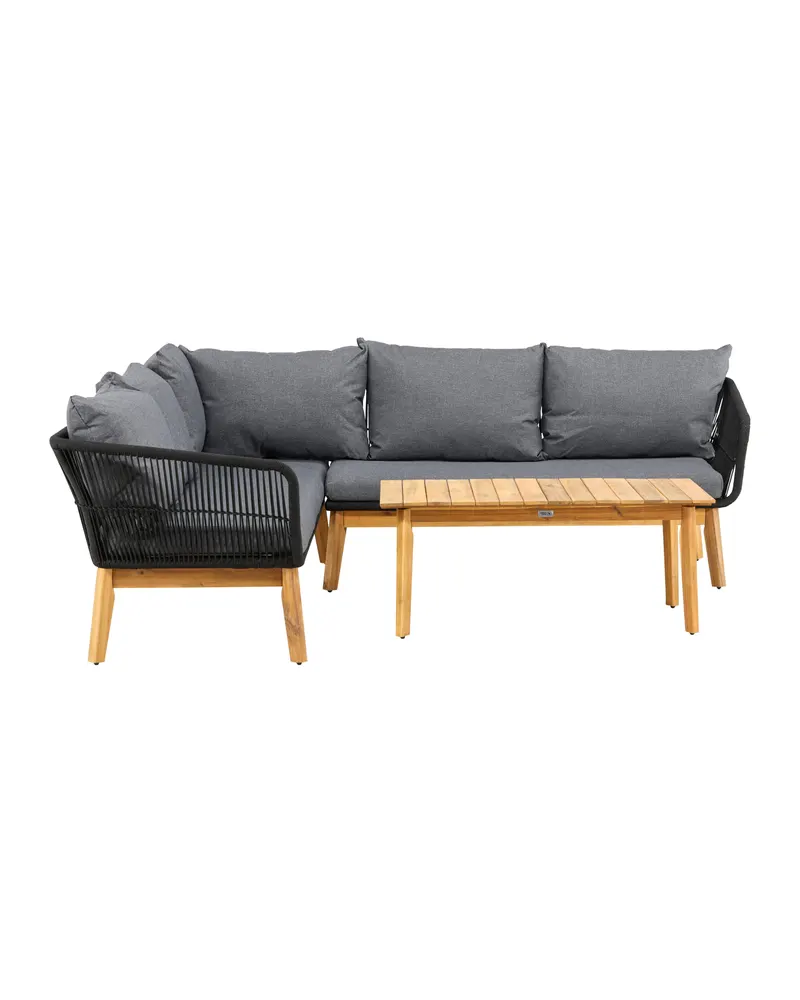 Chania Gartenlounge mit Ecksofa und Couchtisch aus Akazie, Ansicht 2