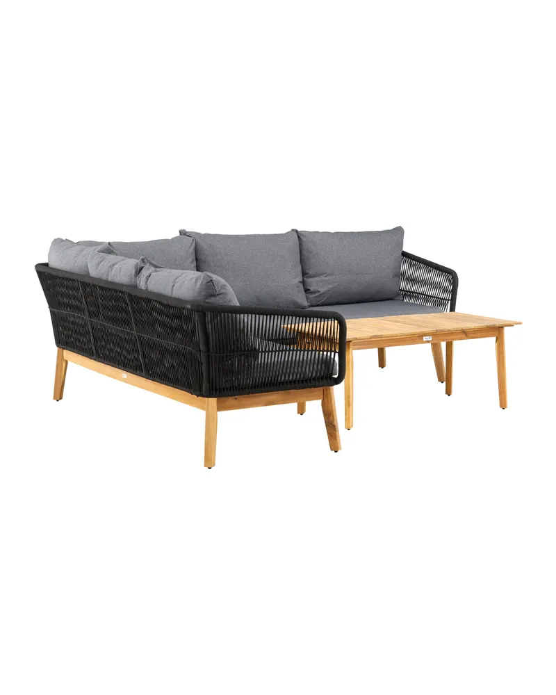 Chania Gartenlounge mit Ecksofa und Couchtisch aus Akazie, Ansicht 3