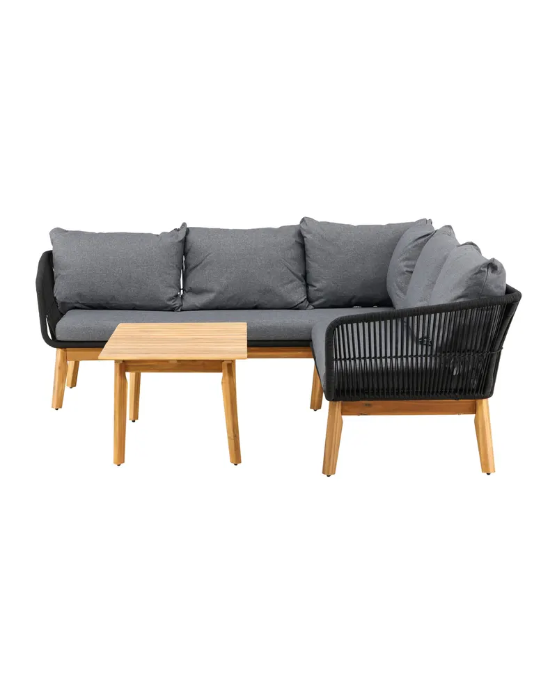 Chania Gartenlounge mit Ecksofa und Couchtisch aus Akazie, Ansicht 5