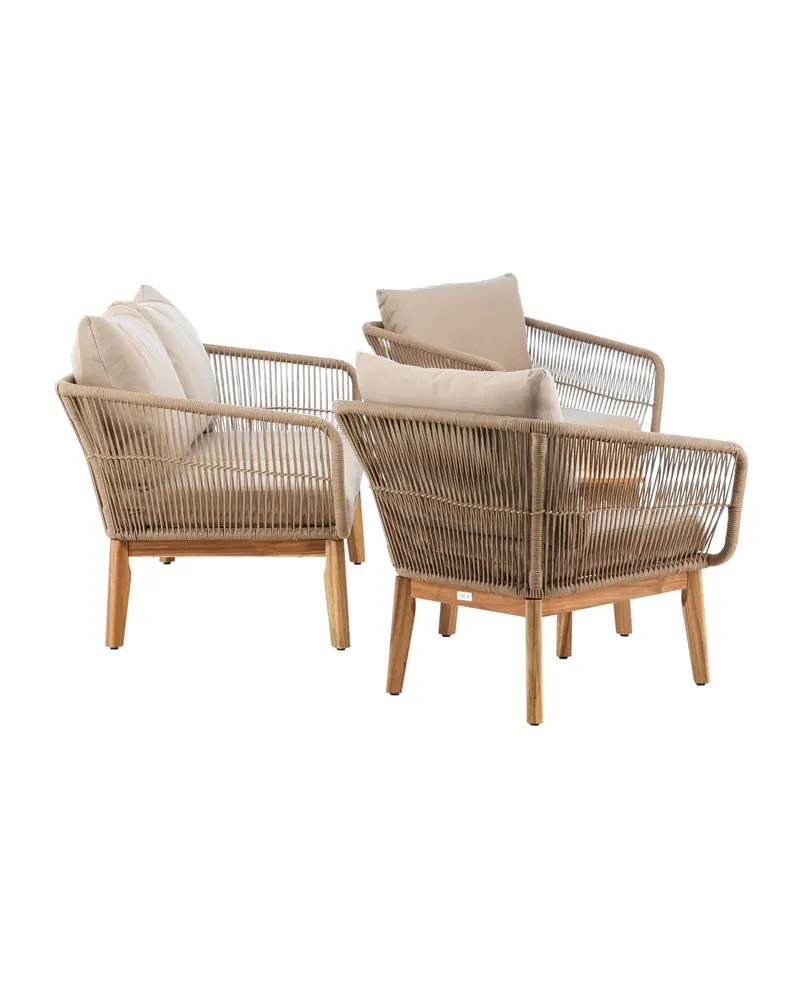 Chania Gartenlounge mit Zweisitzer, zwei Sesseln und Couchtisch, Ansicht 10