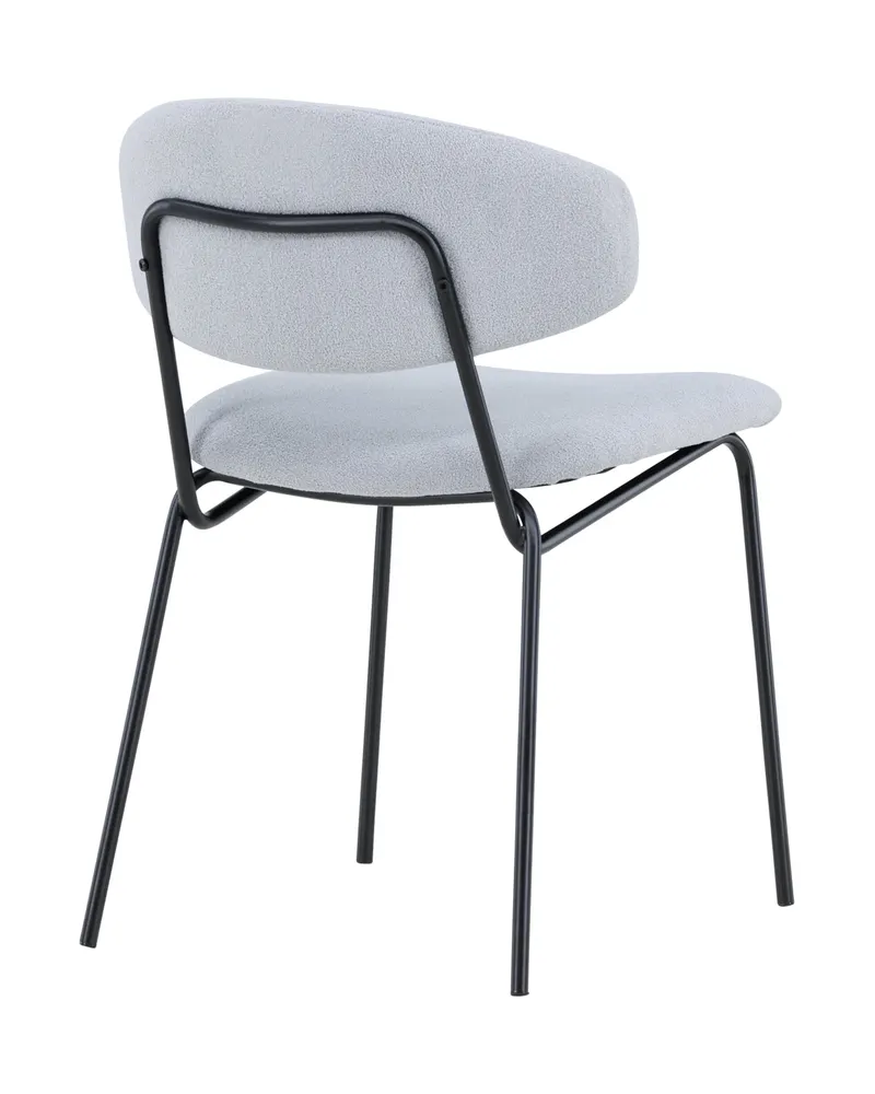 Chico Esszimmerstuhl aus Bouclé mit Stahlgestell in Blau, Gestell Schwarz, Ansicht 10