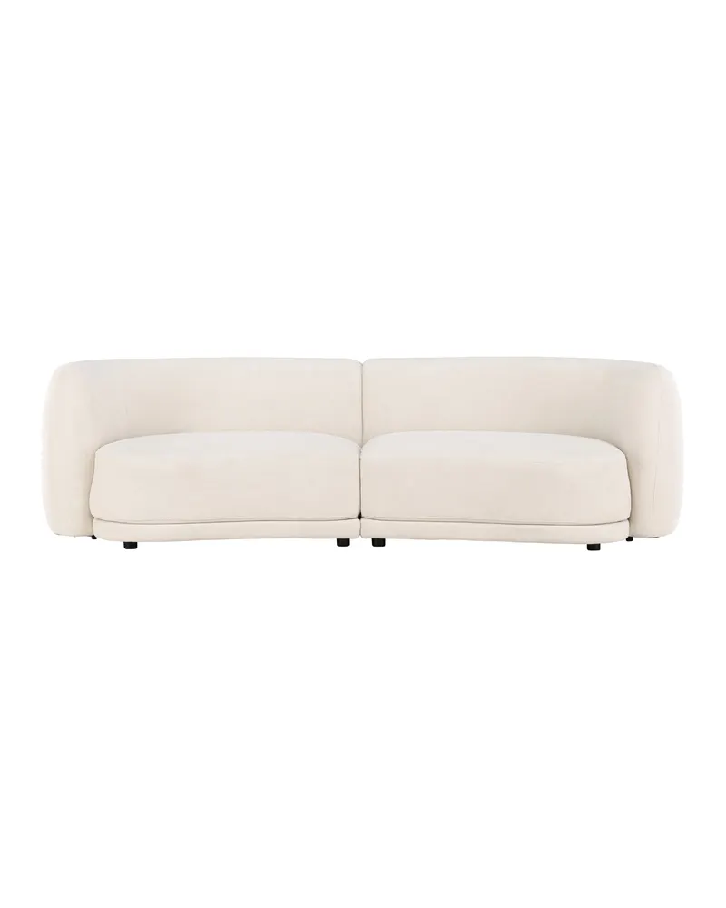 Cielo Sofa mit runden Kanten in Weiß, Gestell Schwarz, Polyester, Ansicht 1