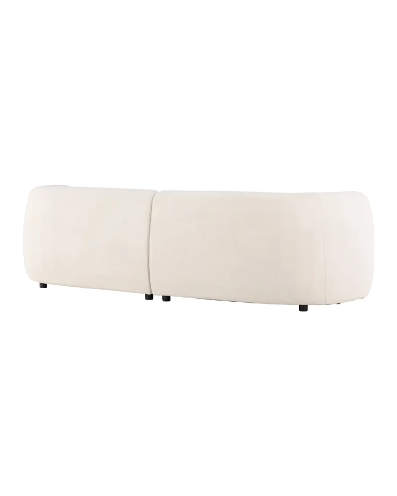 Cielo Sofa mit runden Kanten in Weiß, Gestell Schwarz, Polyester, Ansicht 10