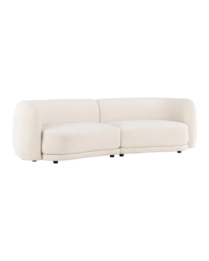 Cielo Sofa mit runden Kanten in Weiß, Gestell Schwarz, Polyester, Ansicht 12