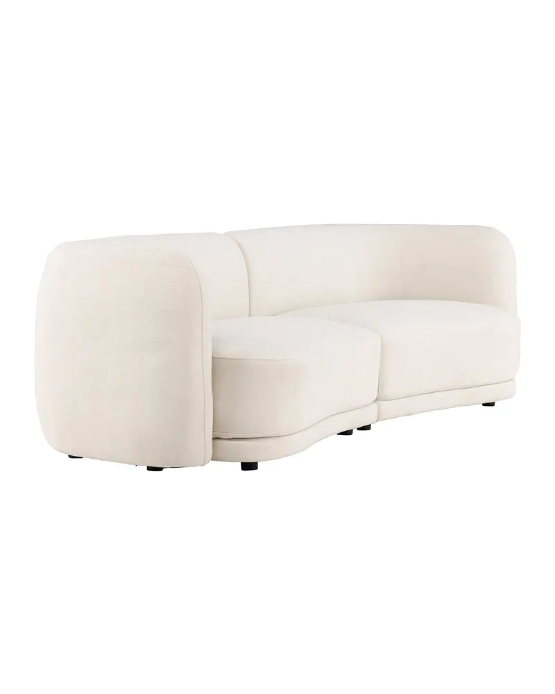 Cielo Sofa mit runden Kanten in Weiß, Gestell Schwarz, Polyester, Ansicht 2