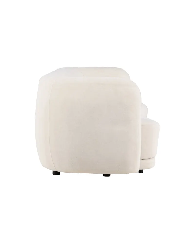 Cielo Sofa mit runden Kanten in Weiß, Gestell Schwarz, Polyester, Ansicht 3
