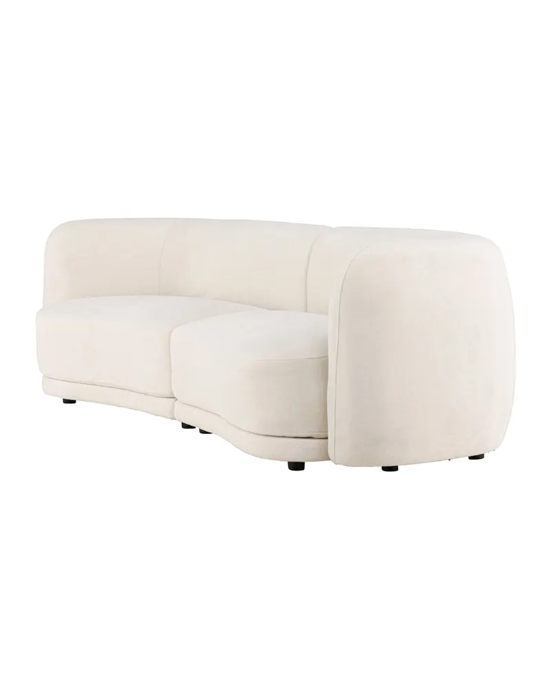 Cielo Sofa mit runden Kanten in Weiß, Gestell Schwarz, Polyester, Ansicht 4