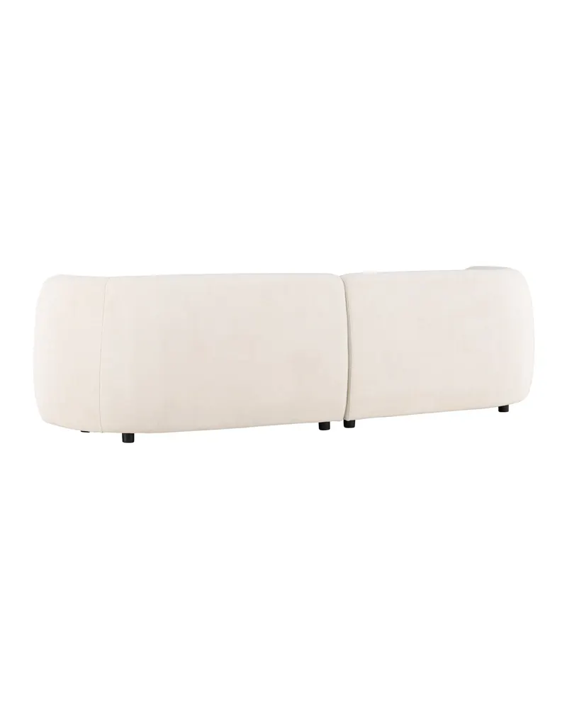 Cielo Sofa mit runden Kanten in Weiß, Gestell Schwarz, Polyester, Ansicht 6
