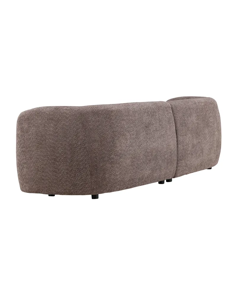 Cielo Sofa mit runden Kanten in Braun, Gestell Schwarz, Bouclé, Ansicht 9