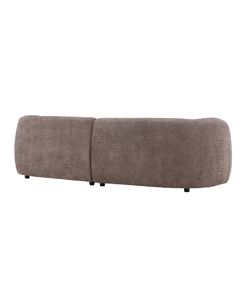 Cielo Sofa mit runden Kanten in Braun, Gestell Schwarz, Bouclé, Ansicht 10