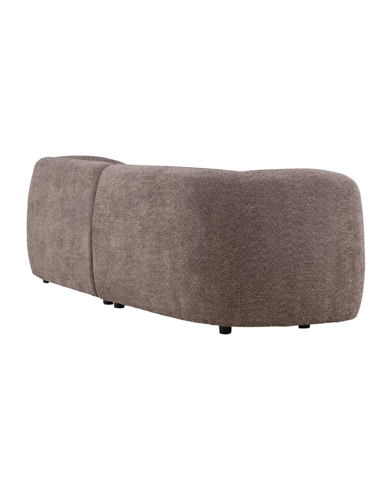 Cielo Sofa mit runden Kanten in Braun, Gestell Schwarz, Bouclé, Ansicht 11