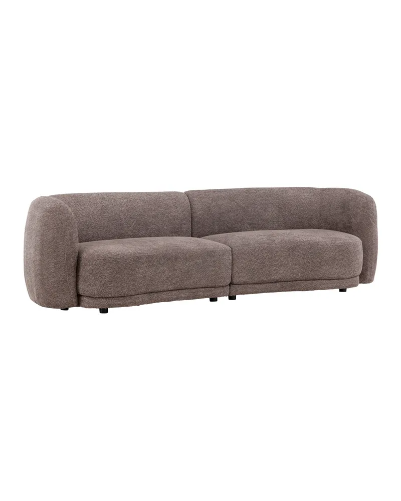 Cielo Sofa mit runden Kanten in Braun, Gestell Schwarz, Bouclé, Ansicht 12