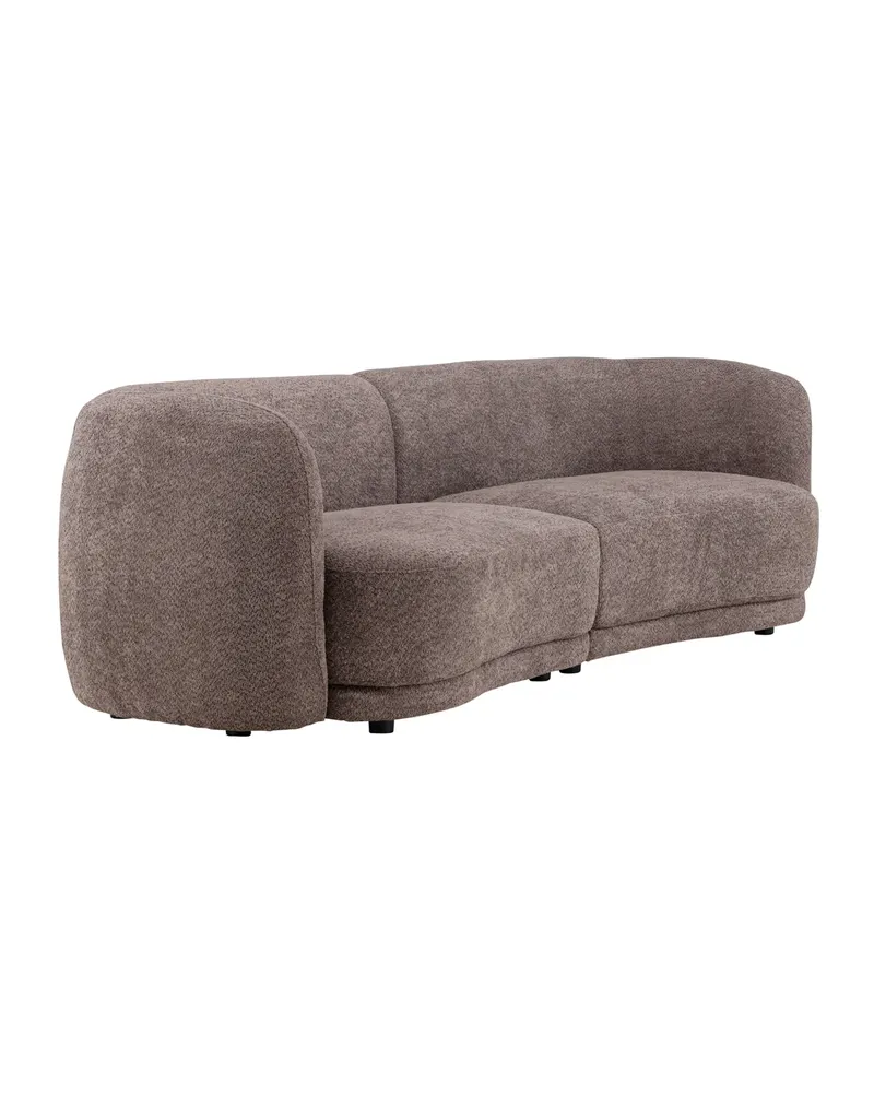 Cielo Sofa mit runden Kanten in Braun, Gestell Schwarz, Bouclé, Ansicht 2