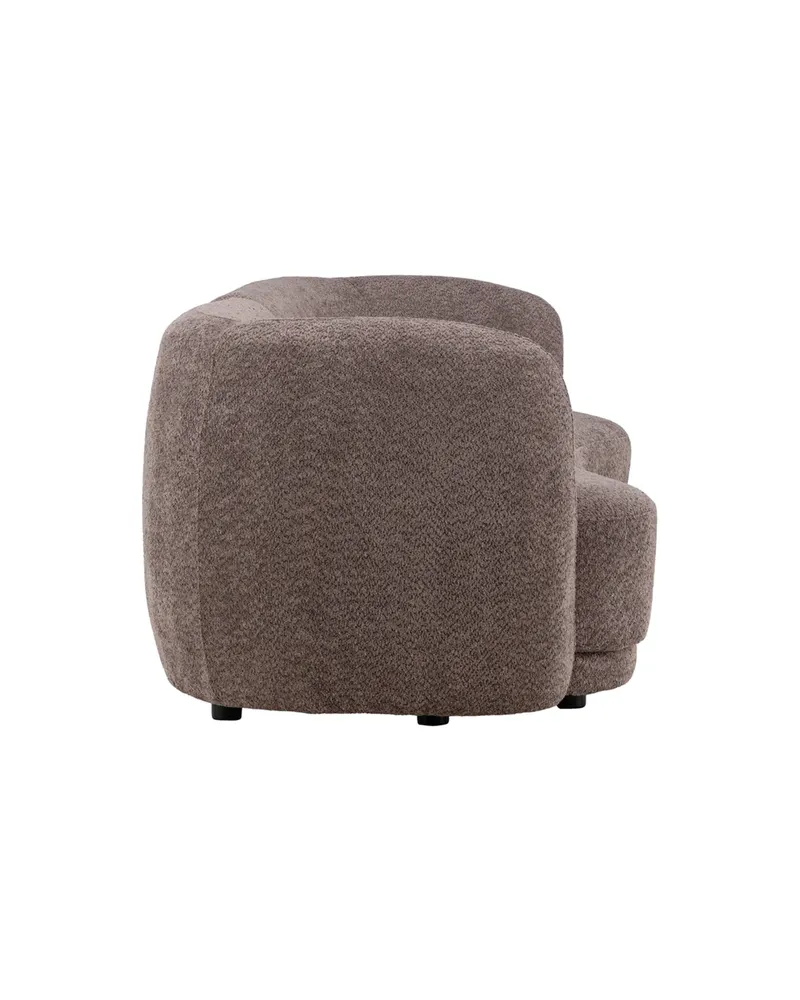 Cielo Sofa mit runden Kanten in Braun, Gestell Schwarz, Bouclé, Ansicht 3