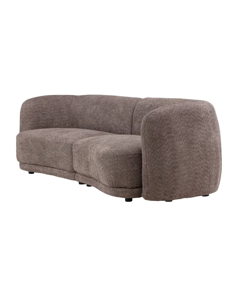Cielo Sofa mit runden Kanten in Braun, Gestell Schwarz, Bouclé, Ansicht 4