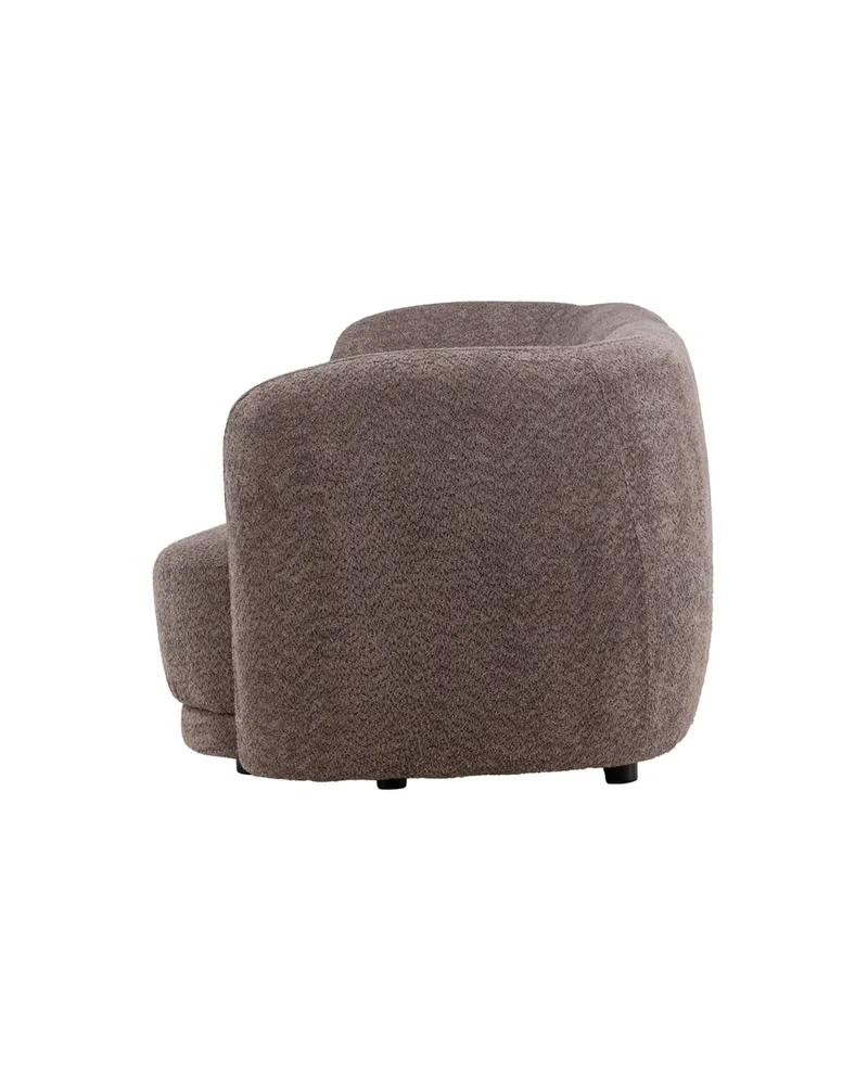 Cielo Sofa mit runden Kanten in Braun, Gestell Schwarz, Bouclé, Ansicht 5