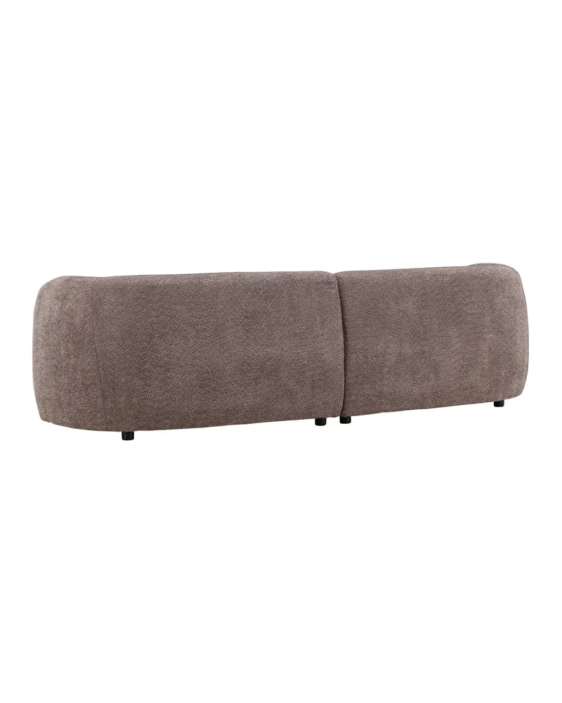Cielo Sofa mit runden Kanten in Braun, Gestell Schwarz, Bouclé, Ansicht 6