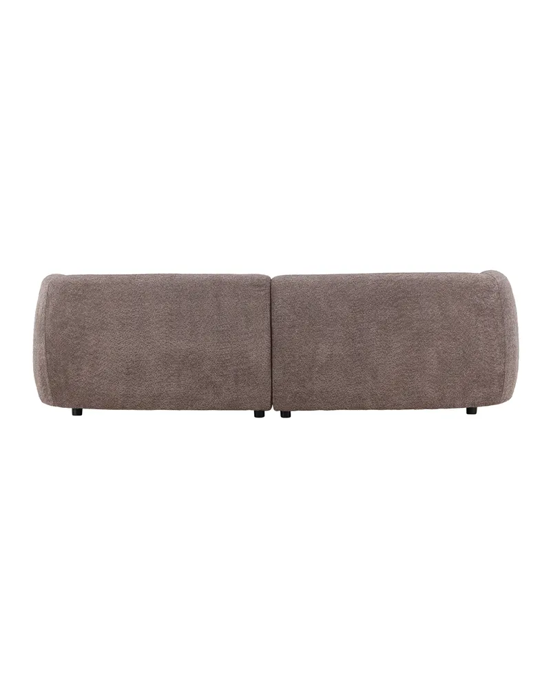 Cielo Sofa mit runden Kanten in Braun, Gestell Schwarz, Bouclé, Ansicht 7