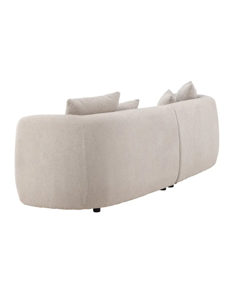 Cielo Sofa mit runden Kanten in Beige, Gestell Schwarz, Bouclé, Ansicht 7