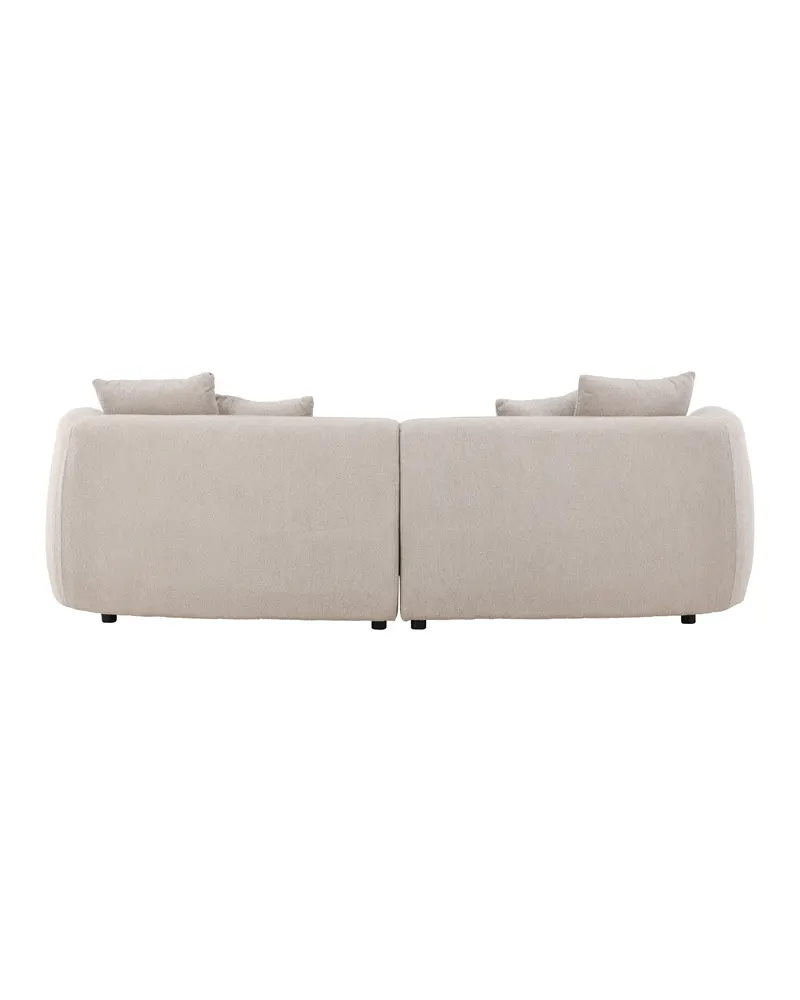 Cielo Sofa mit runden Kanten in Beige, Gestell Schwarz, Bouclé, Ansicht 8