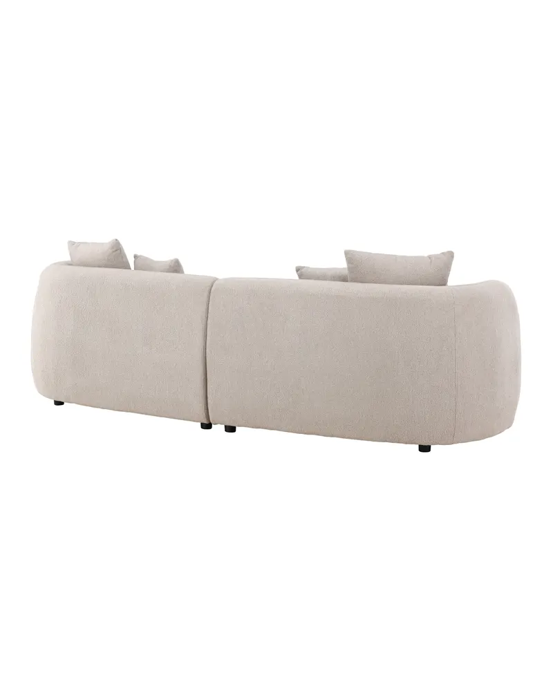 Cielo Sofa mit runden Kanten in Beige, Gestell Schwarz, Bouclé, Ansicht 9