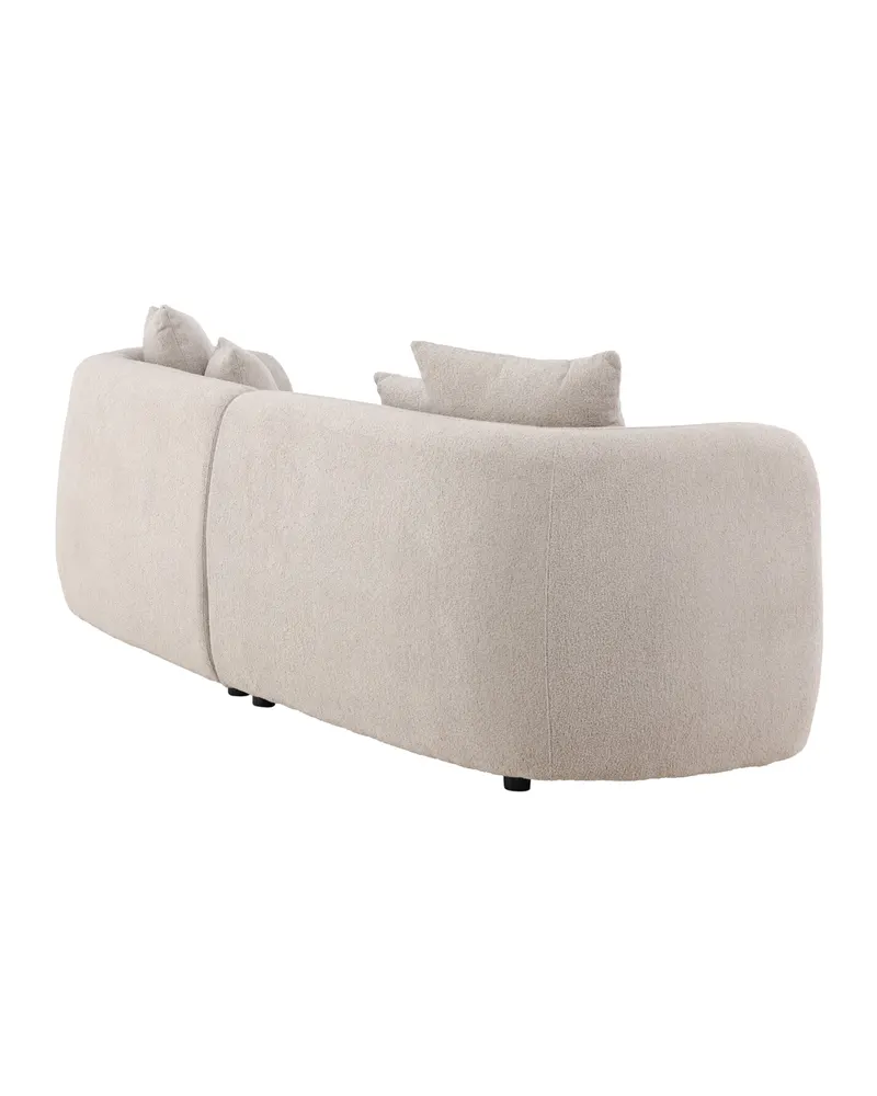 Cielo Sofa mit runden Kanten in Beige, Gestell Schwarz, Bouclé, Ansicht 10