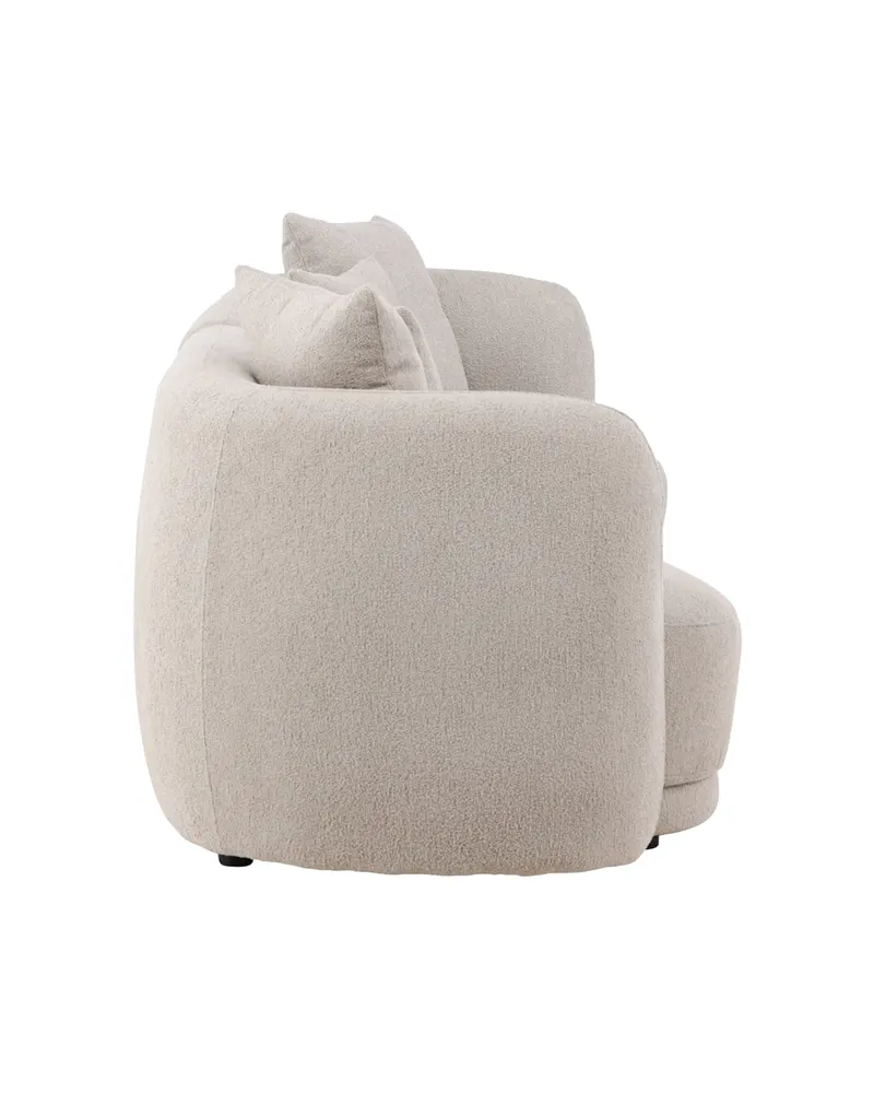 Cielo Sofa mit runden Kanten in Beige, Gestell Schwarz, Bouclé, Ansicht 11